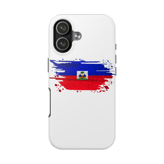 Haiti Flag Tough Phone Case — Distressed Brushstroke Haitian Flag Protective Cover