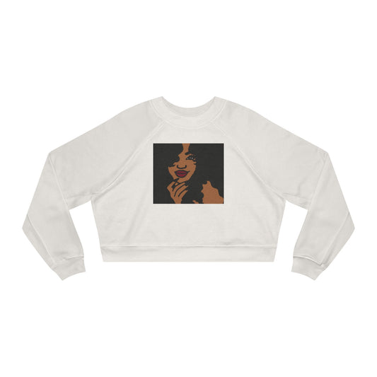 Cropped Pullover — Retro Afro Woman Graphic Crop Sweatshirt
