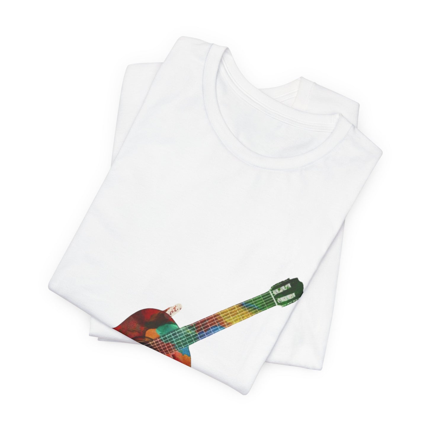 Colorful Watercolor Guitar T-Shirt | Acoustic Guitar Tee, Music Instrument Art