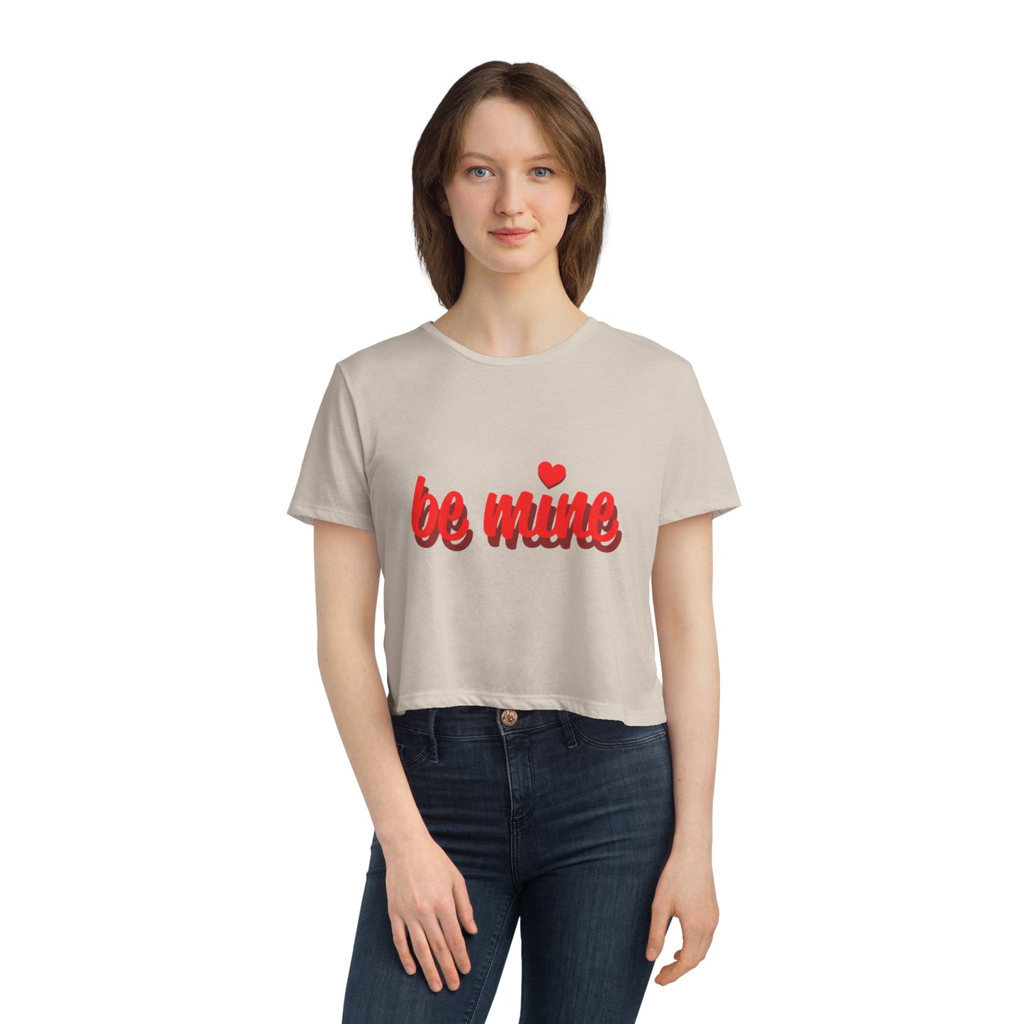 Be Mine Cropped Tee — Retro Pop Art Valentine Women's Top